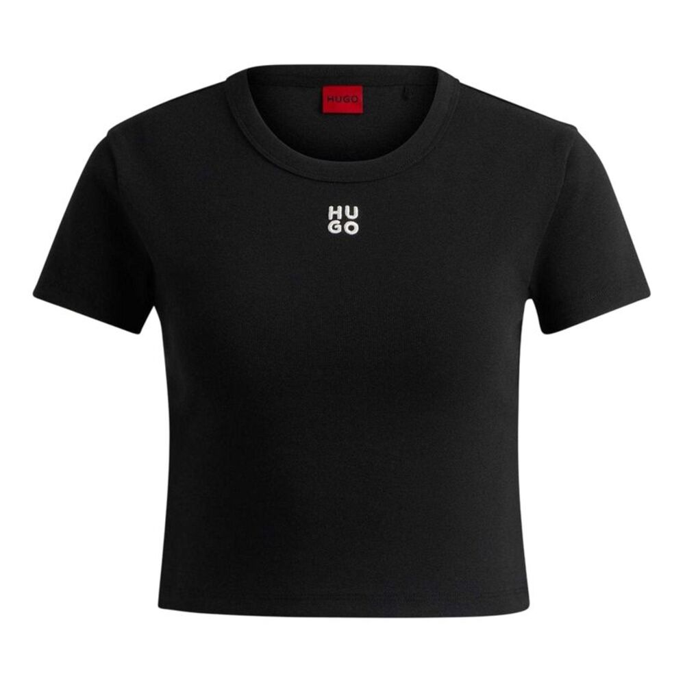 Hugo Womens/Ladies Delanor Crop Top / Black